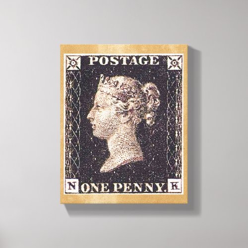 Penny Black Postage Stamp Canvas Print