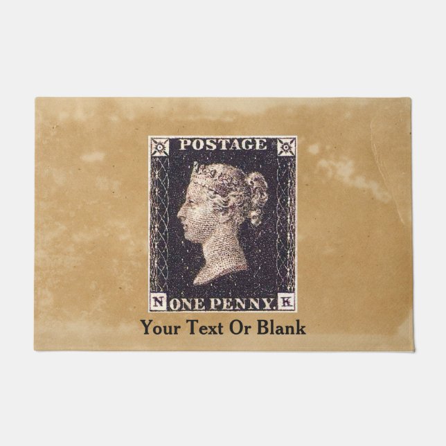 Penny Black Postage Stamp Doormat (Front)