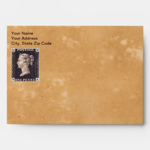 Penny Black Postage Stamp Envelope