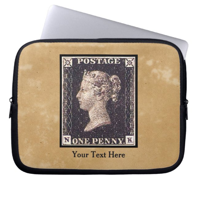Penny Black Postage Stamp Laptop Sleeve (Front)