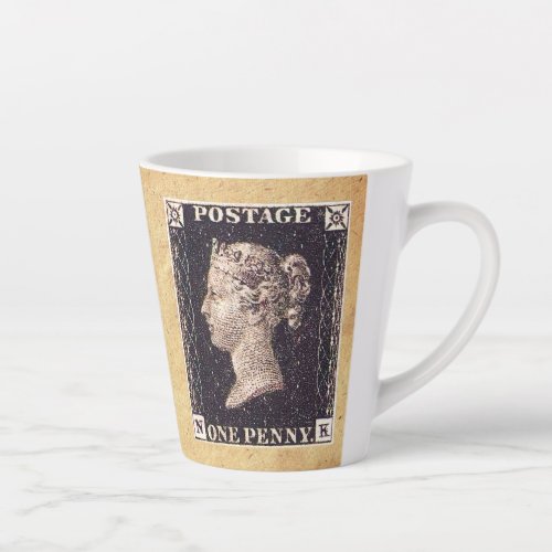 Penny Black Postage Stamp Latte Mug