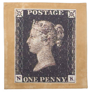 Penny Black Postage Stamp Napkin
