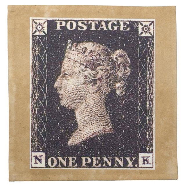 Penny Black Postage Stamp Napkin (Front)