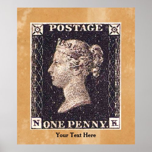 Penny Black Postage Stamp Poster