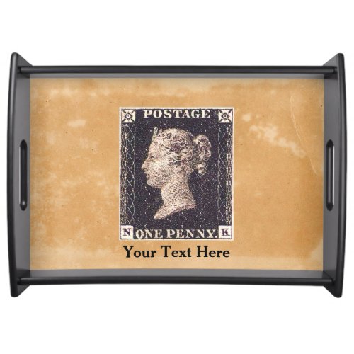 Penny Black Postage Stamp Serving Tray