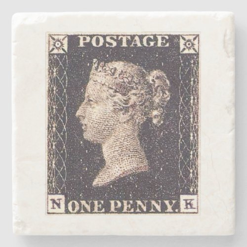 Penny Black Postage Stamp Stone Coaster