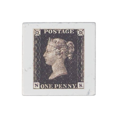 Penny Black Postage Stamp Stone Magnet