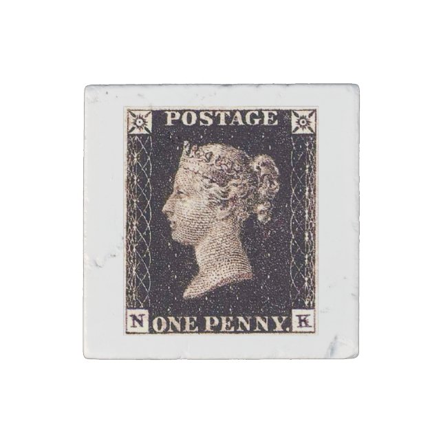Penny Black Postage Stamp Stone Magnet (Front)