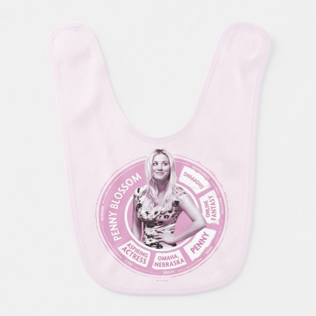 Penny Blossom Info Graphic Baby Bib (Front)