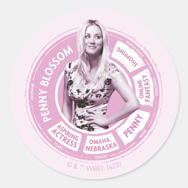 Penny Blossom Info Graphic Classic Round Sticker (Front)