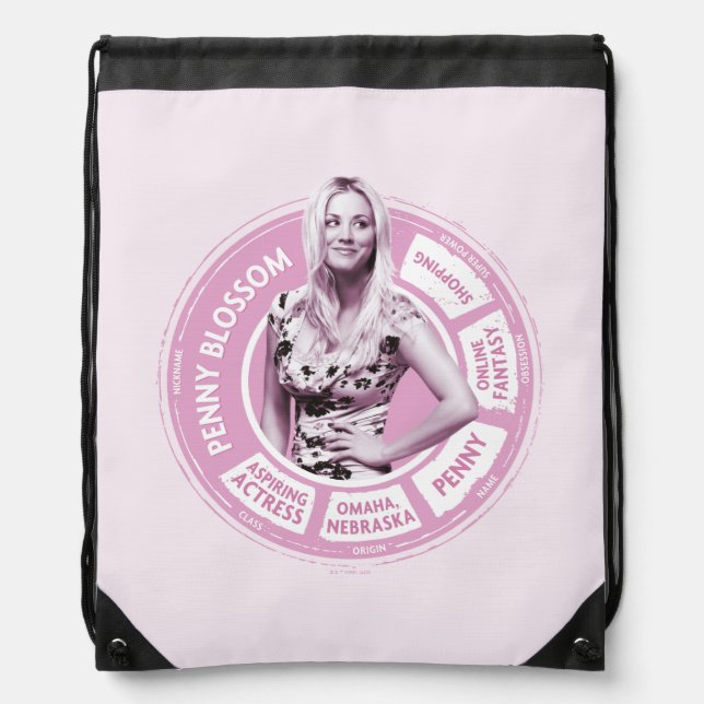 Penny Blossom Info Graphic Drawstring Bag (Front)