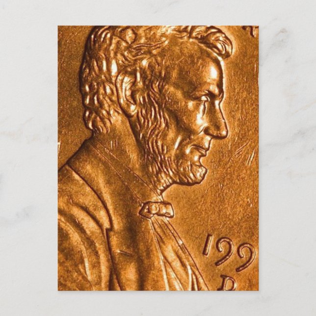 Penny Cents Copper Lincoln Postcard (Front)