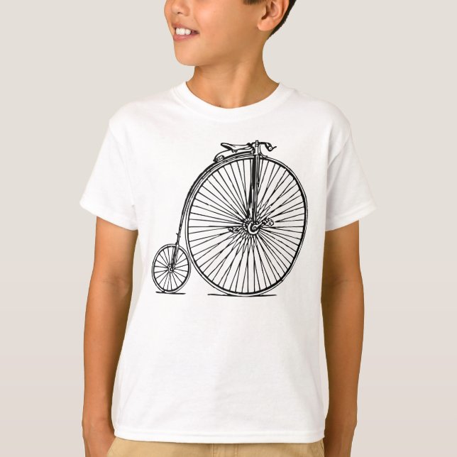 Penny Farthing - Black T-Shirt (Front)