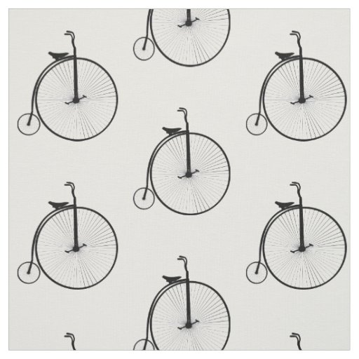 Penny farthing Cycle Theme Bicycle Print Fabric