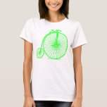 Penny Farthing - Green T-shirt at Zazzle