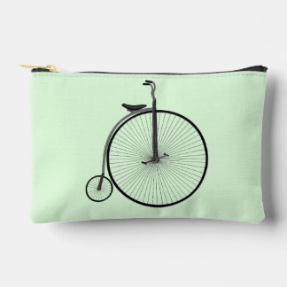 Penny-Farthing High-Wheel Antique Bicycle on Mint Accessory Pouch