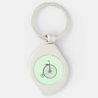Penny-Farthing High-Wheel Antique Bicycle on Mint Keychain