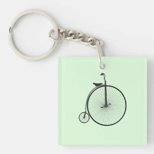 Penny-Farthing High-Wheel Antique Bicycle on Mint Keychain