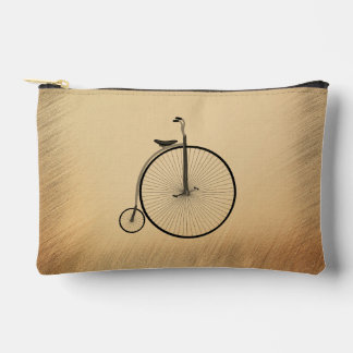 Penny-Farthing High-Wheel Antique Bicycle Rustic Accessory Pouch