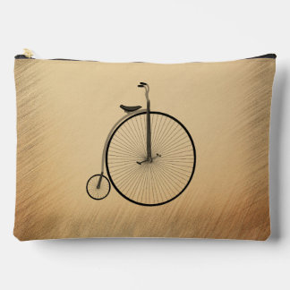 Penny-Farthing High-Wheel Antique Bicycle Rustic Accessory Pouch