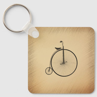Penny-Farthing High-Wheel Antique Bicycle Rustic Keychain