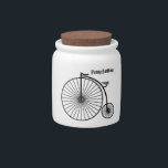 Penny Farthing Jar<br><div class="desc">For the fans of the Penny Farthing Bicycle. Classic black and white.</div>