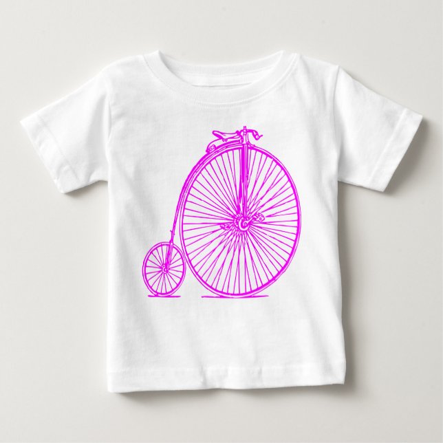 Penny Farthing - Magenta Baby T-Shirt (Front)