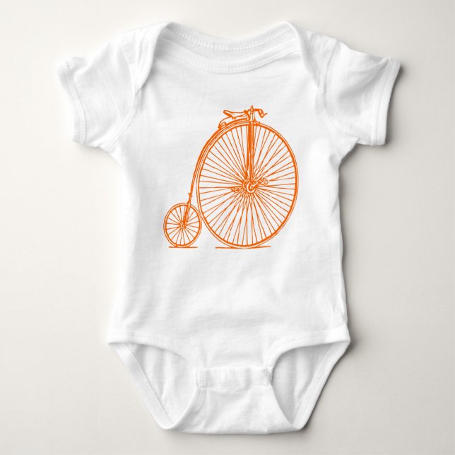 Penny Farthing - Orange Baby Bodysuit (Front)