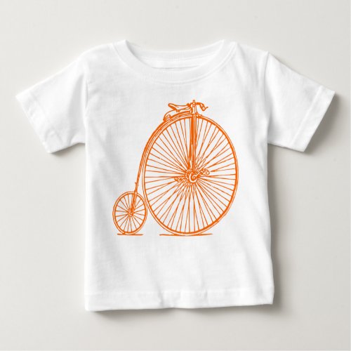 Penny Farthing _ Orange Baby T_Shirt