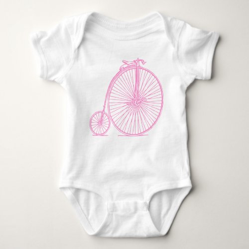 Penny Farthing _ Pink Baby Bodysuit