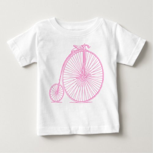 Penny Farthing _ Pink Baby T_Shirt