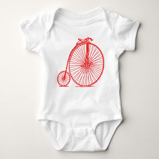 Penny Farthing - Red Baby Bodysuit (Front)