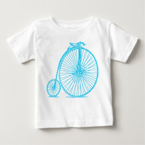 Penny Farthing _ Sky Blue Baby T_Shirt