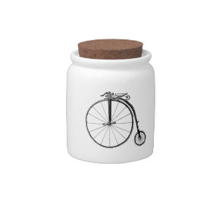 Penny Farthing Vintage Bicycle Illustration Candy Jar