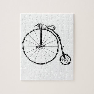 Penny Farthing Vintage Bicycle Illustration Jigsaw Puzzle