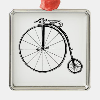 Penny Farthing Vintage Bicycle Illustration Metal Ornament