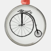 Penny Farthing Vintage Bicycle Illustration Metal Ornament