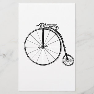 Penny Farthing Vintage Bicycle Illustration Stationery