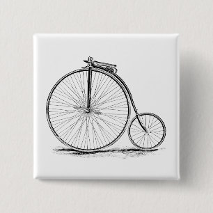 Penny Farthing Vintage High-Wheel Bicycle Button