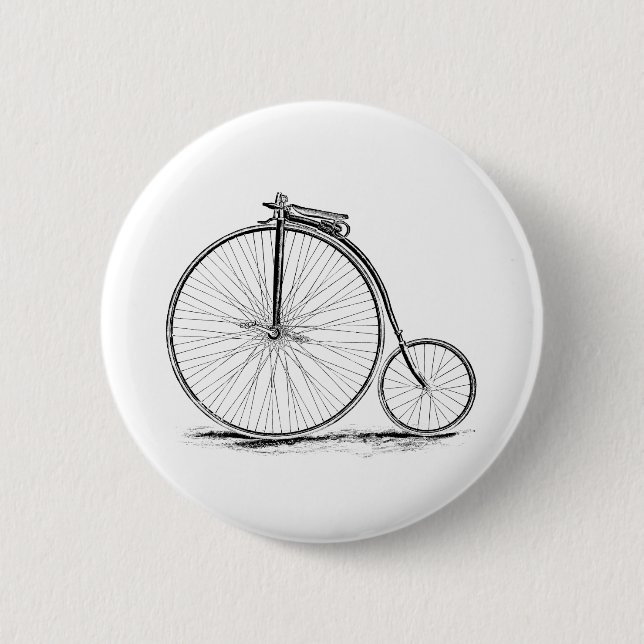 Penny Farthing Vintage High-Wheel Bicycle Button (Front)