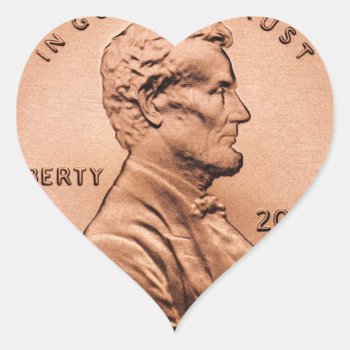 Penny Heart Sticker by Kreatr at Zazzle