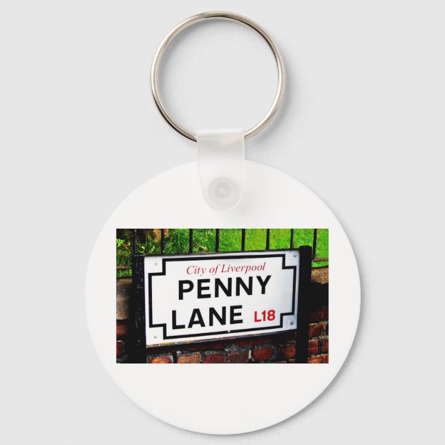 penny lane Liverpool England sign Keychain (Front)