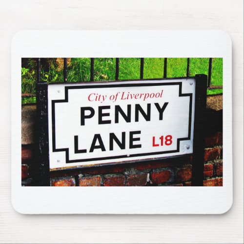 penny lane Liverpool England sign Mouse Pad