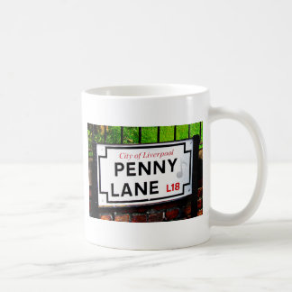 Penny Lane sign from the city of Liverpool England Coffee Mug