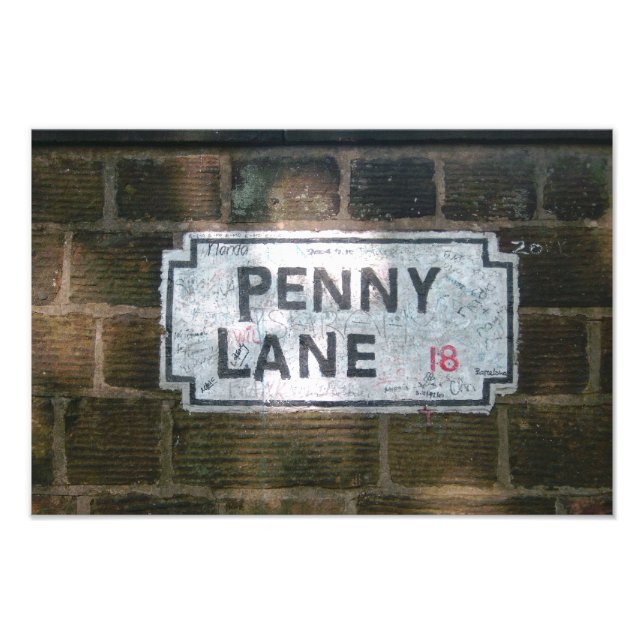 Penny Lane Street Sign (Front)