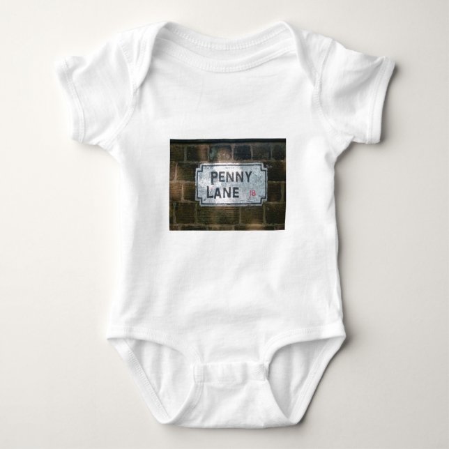 Penny Lane Street Sign, Liverpool UK Baby Bodysuit (Front)