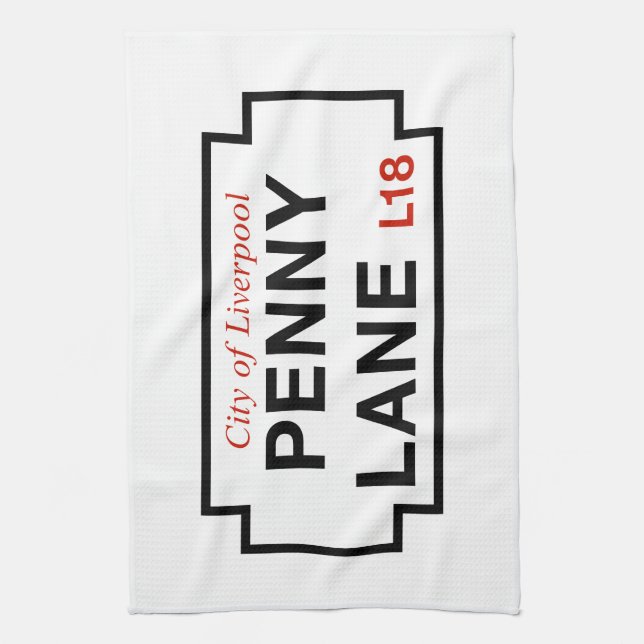 Penny Lane, Street Sign, Liverpool, UK Kitchen Towel (Vertical)