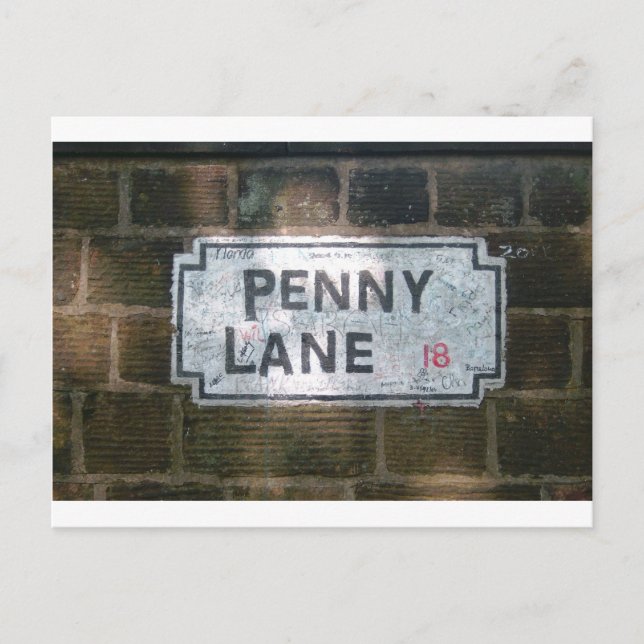 Penny Lane Street Sign, Liverpool UK Postcard (Front)