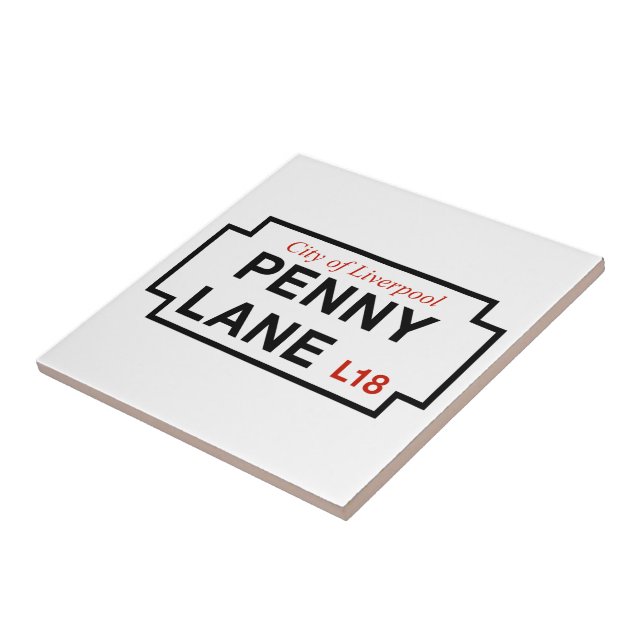 Penny Lane, Street Sign, Liverpool, UK Tile (Side)