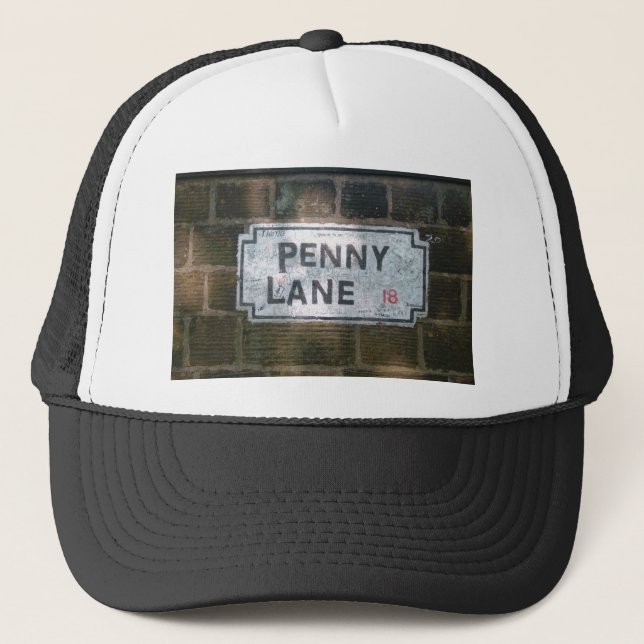 Penny Lane Street Sign, Liverpool UK Trucker Hat (Front)